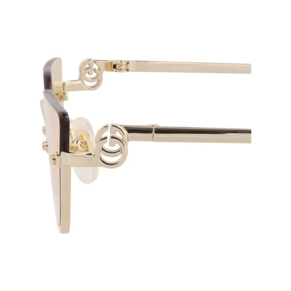 Gucci Cat Eye-Frame Metal Sunglasses Gold Womens